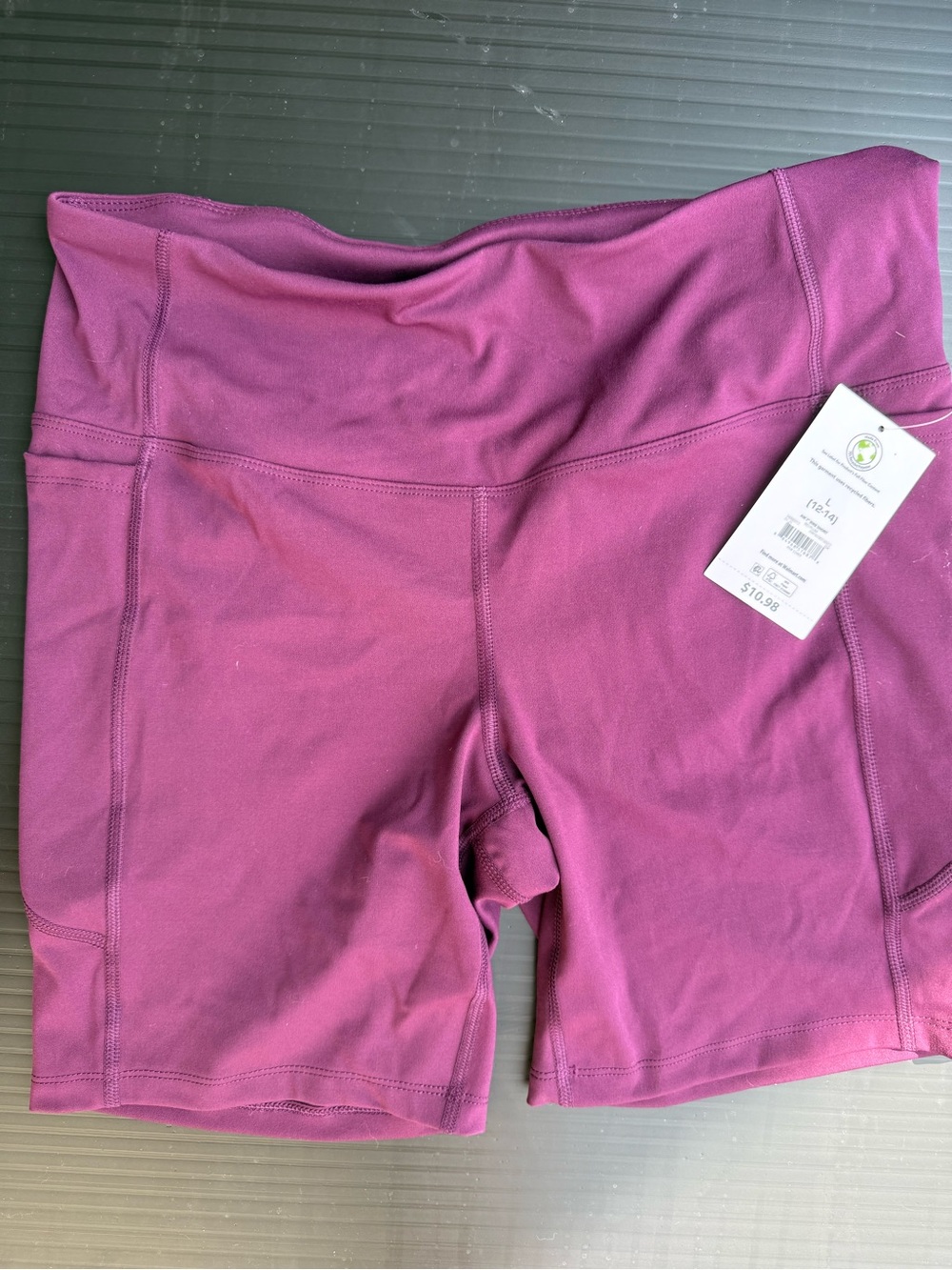 Women's High-Waist Magenta Bike Shorts large 12/14 women’s nwt